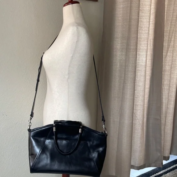 Patricia Nash Holland Top-Handle Black Leather Satchel/Crossbody P155106 EUC - Picture 14 of 16